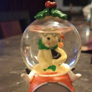Vintage 2004 Coca cola polar bear snow globe ornament